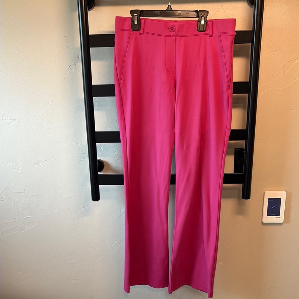 Betabrand Pink Straight Leg Pants with Relaxed Fit